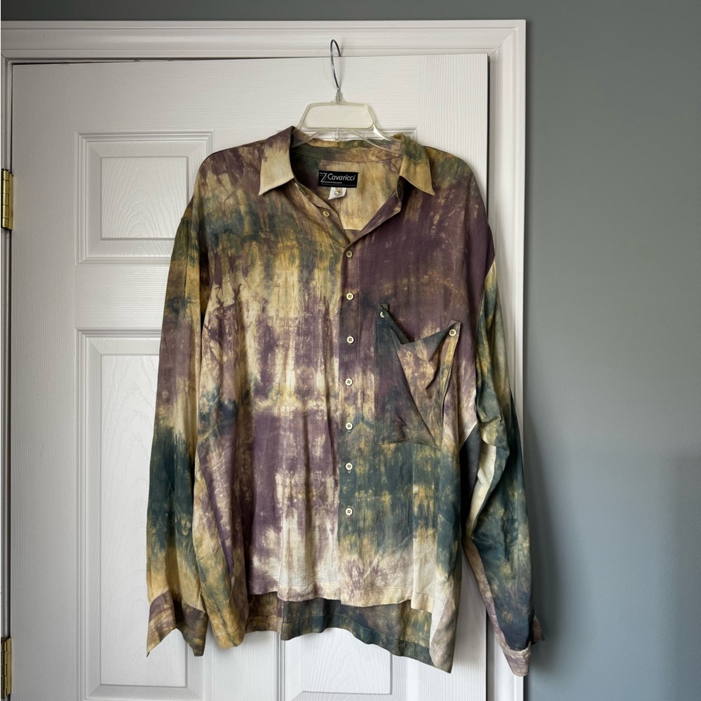 Vintage Z Cavaricci Tie-Dye Button-Up Shirt